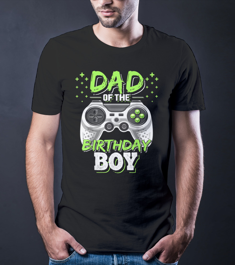 Dad Of The Birthday Boy Video Gamer Party Matching Mens T-Shirt