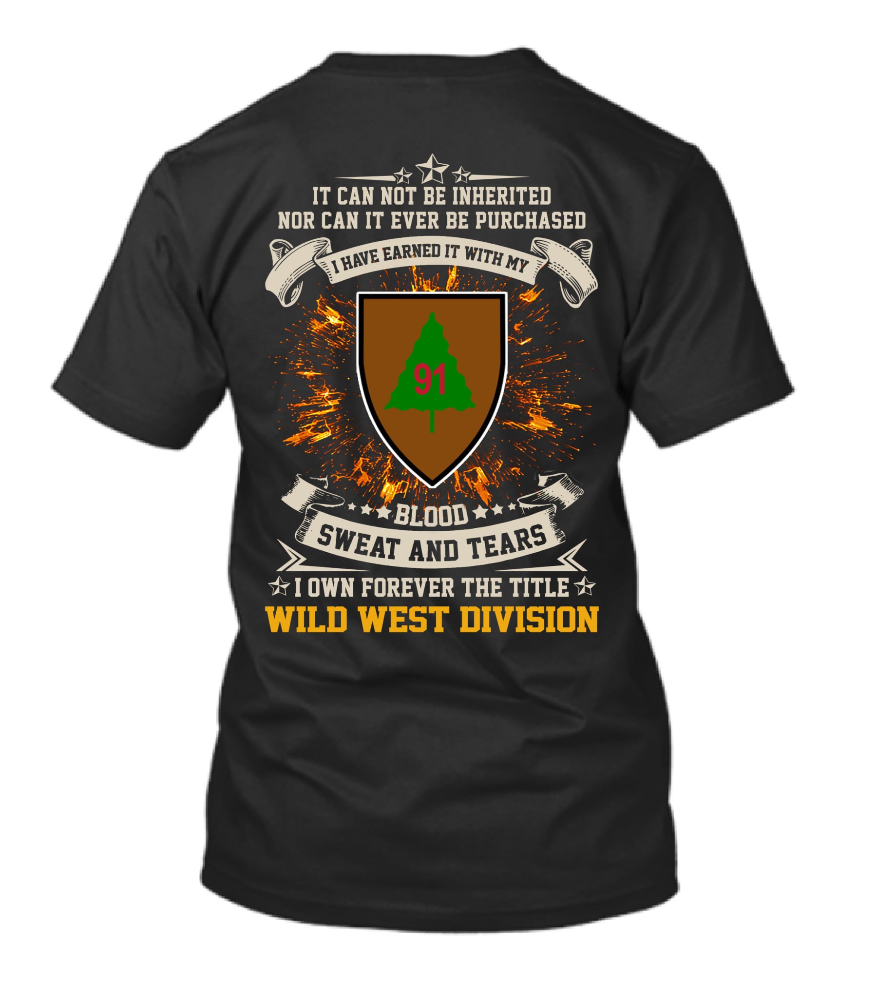 91 Blood Sweat Tears Wild West Division T-Shirt