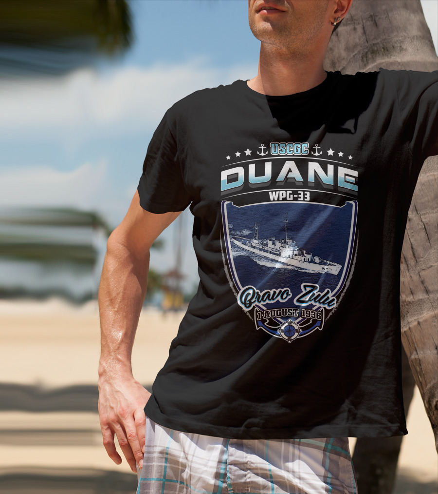 Uscgc Duane Wpg-33 Bravo Zulu 1 August 1936 T-Shirt