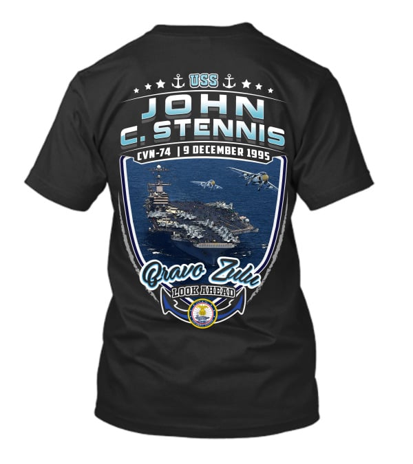 Uss John C. Stennis Cvn-74 Bravo Zulu Look Ahead 9 December 1995 T-Shirt