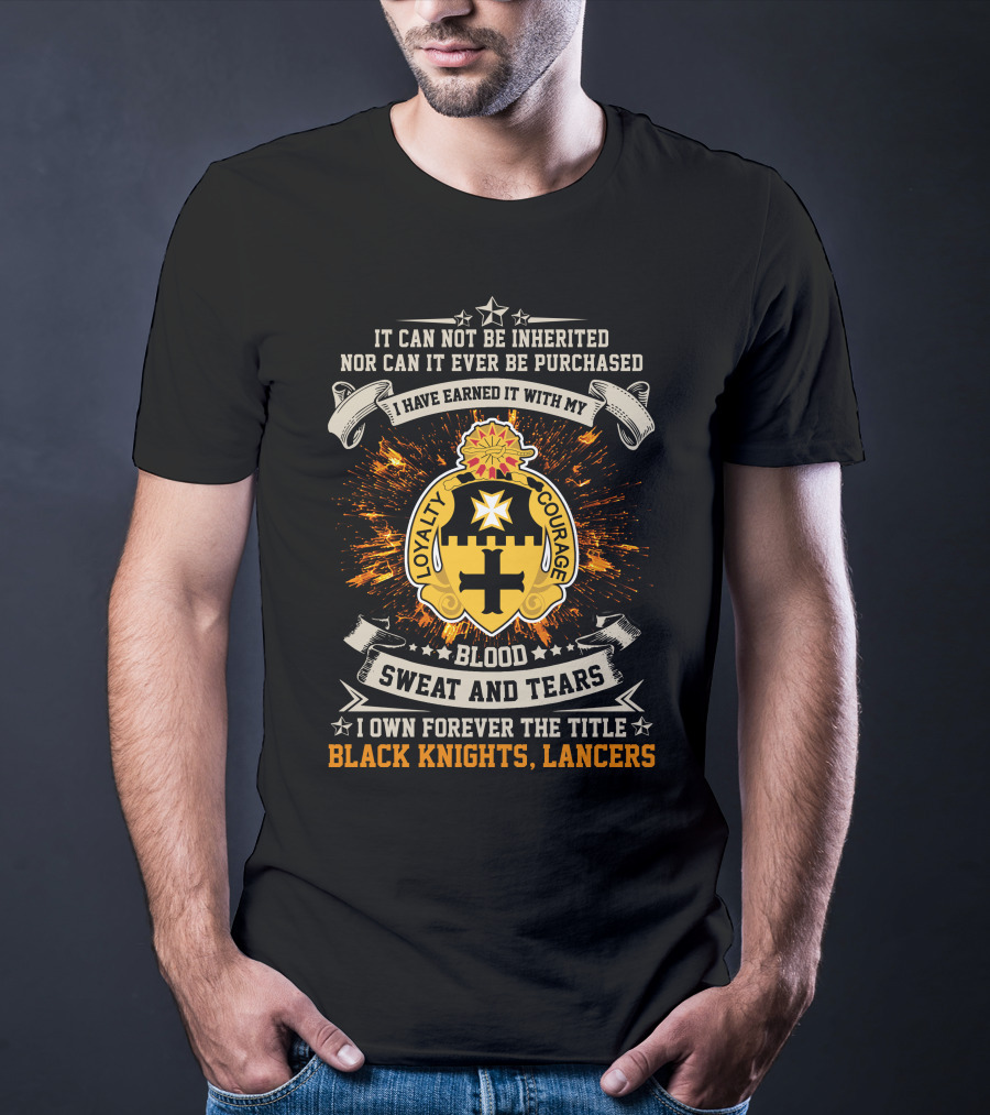 5th Cavalry Regiment Black Knights Lancers Loyalty Courage Blood Sweat And Tears T-Shirt