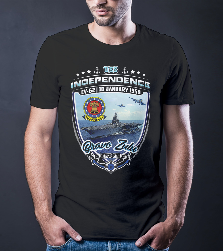 Uss Independence Cv-62 Bravo Zulu Freedom's Flagship 10 January 1959 T-Shirt