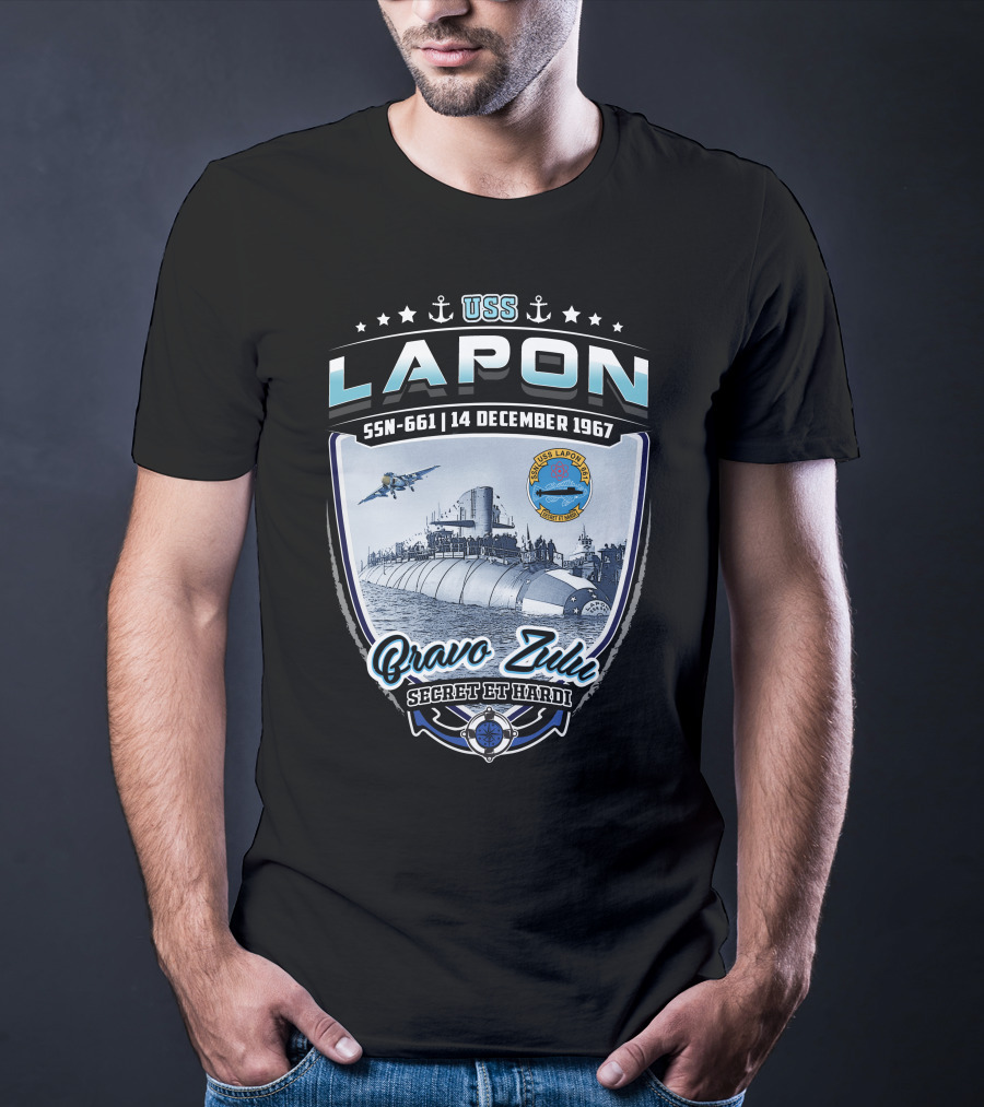 Uss Lapon Ssn-661 Bravo Zulu Secret Et Hardi 14 December 1967 T-Shirt