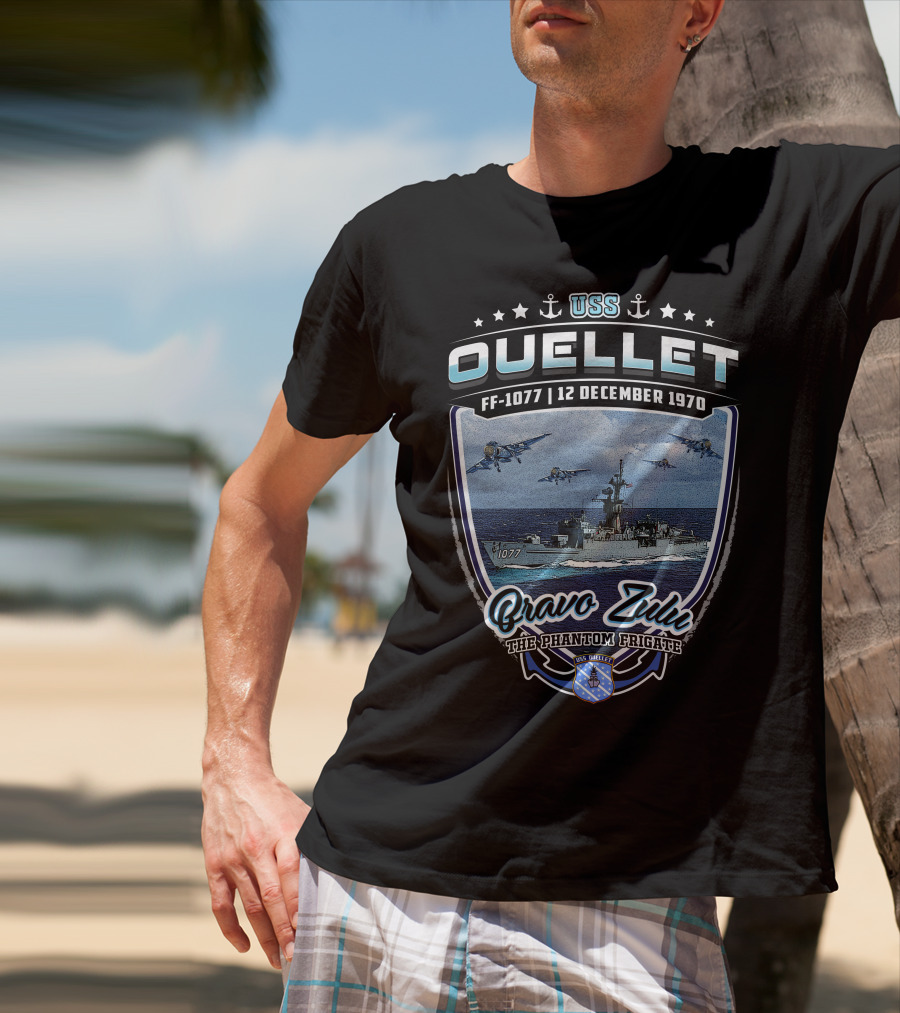 Uss Ouellet Ff-1077 Bravo Zulu The Phantom Frigate 12 December 1970 T-Shirt