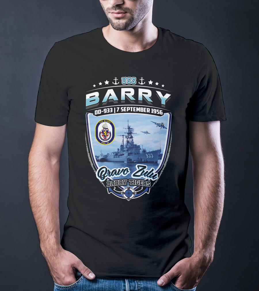 Uss Barry Dd-933 7 September 1956 Bravo Zulu Barry Tigers T-Shirt