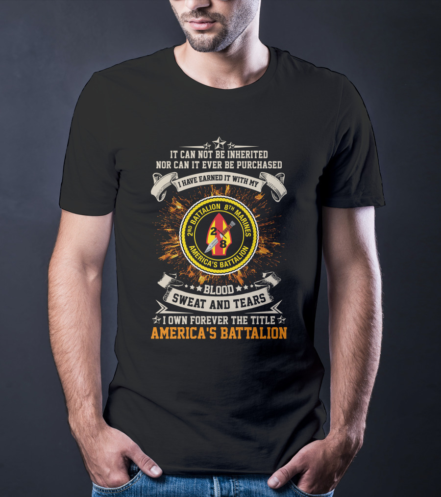 2Nd Battalion 8Th Marines Blood Sweat And Tears America's Battalion T-Shirt