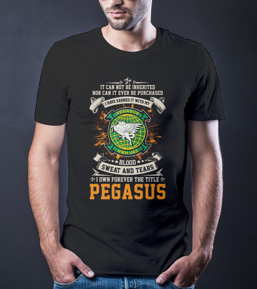 Pegasus Hmh-463 Blood Sweat And Tears Earned Title T-Shirt
