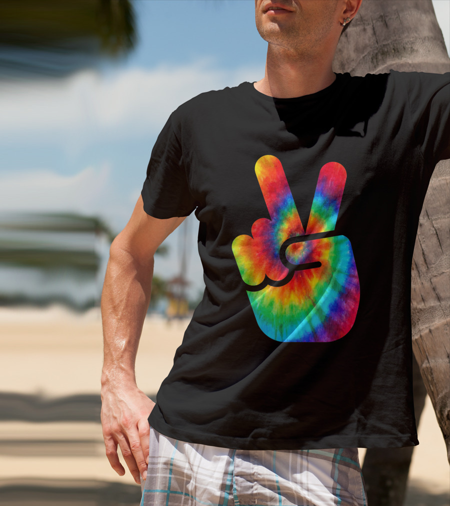 Peace Sign Rainbow Tie Dye Vibe T-Shirt