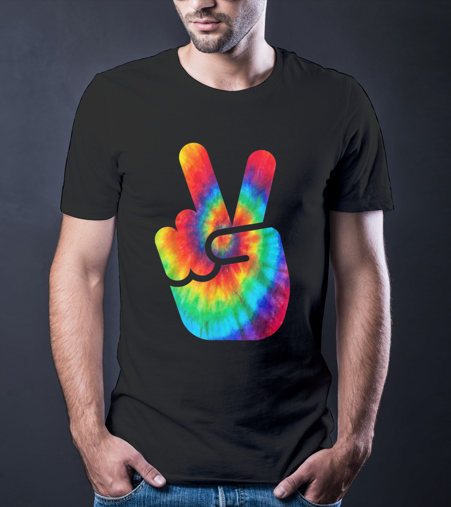 Peace Sign Rainbow Tie Dye Vibe T-Shirt