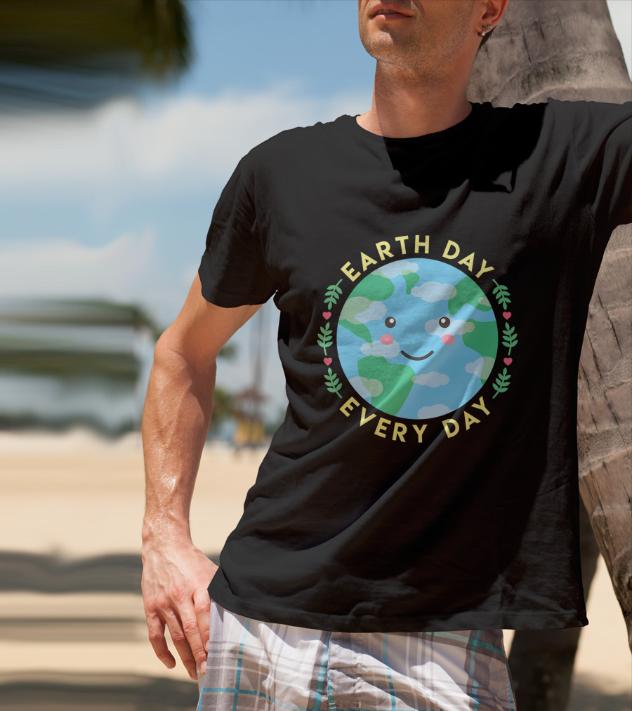 Earth Day Every Day Cute Kawaii Planet Love The Environment T-Shirt