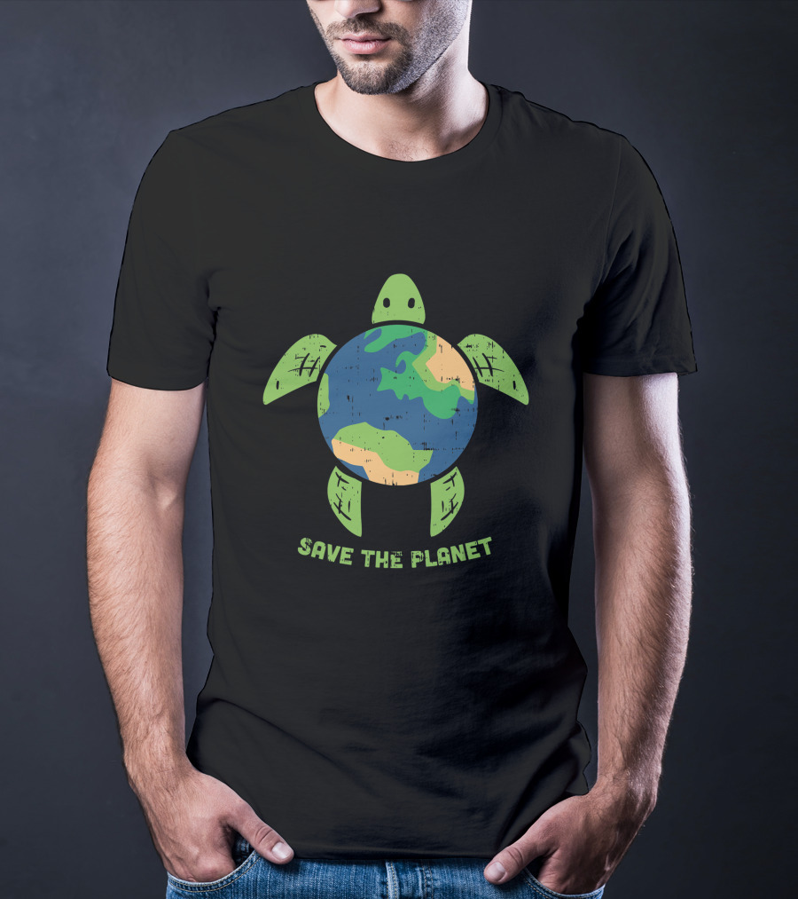 Save The Planet Earth Day Environment Turtle Recycle Ocean T-Shirt