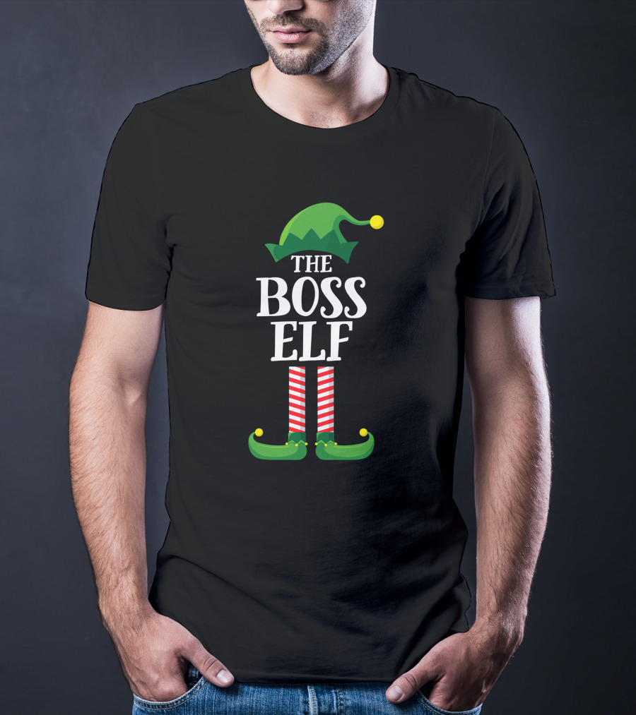 The Boss Elf Matching Family Group Christmas Party T-Shirt