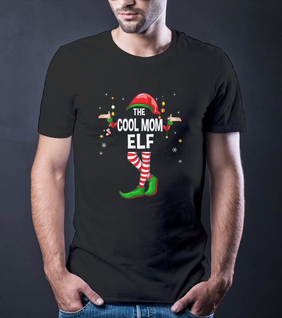 The Cool Mom Elf Matching Family Group Christmas Party T-Shirt