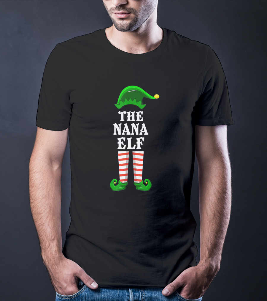 The Nana Elf Family Group Christmas Party Matching T-Shirt