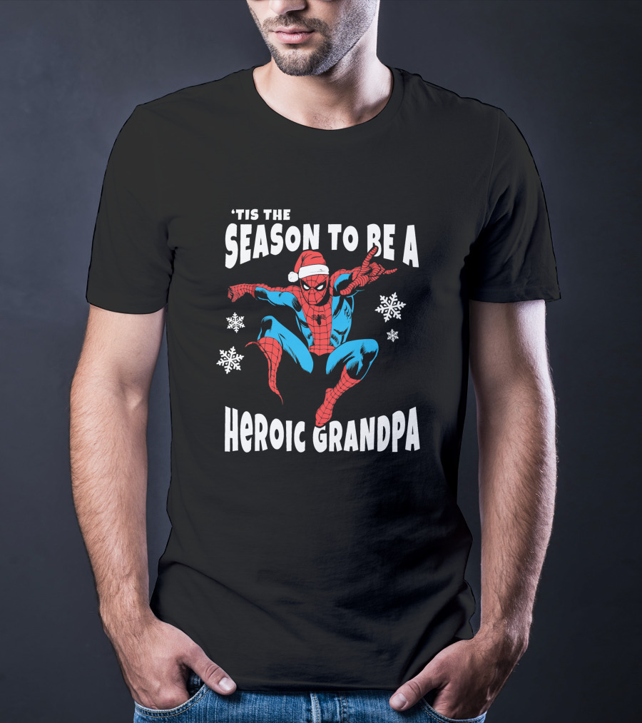 Marvel Spider-Man 'Tis The Season To Be A Heroic Grandpa T-Shirt