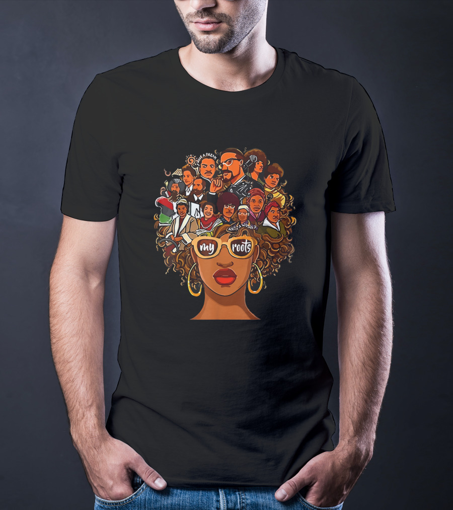 Powerful Roots Back History Month Pride DNA I Love My Roots T-Shirt