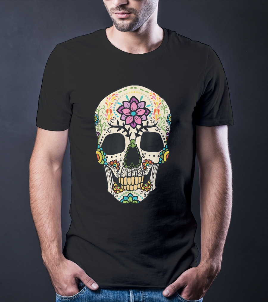 Sugar Skull Dia De Muertos Halloween Costume Day Dead T-Shirt
