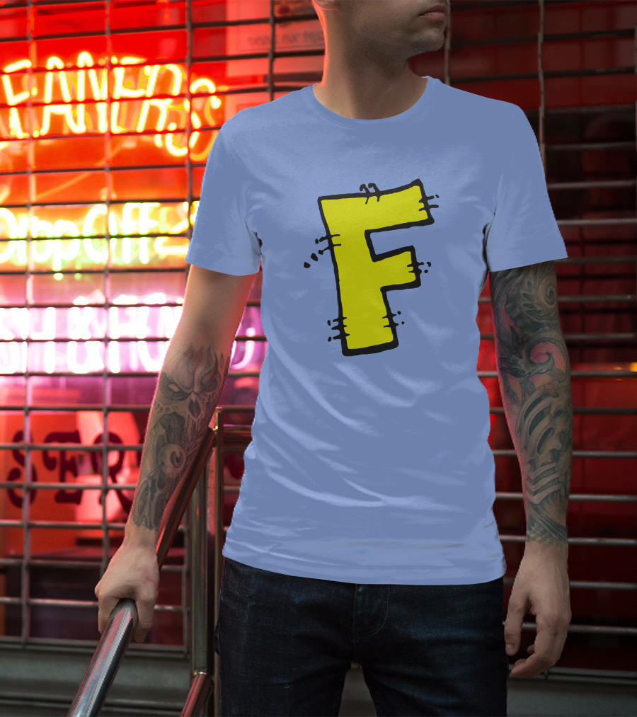 Forbush Man Large Yellow F Comic T-Shirt