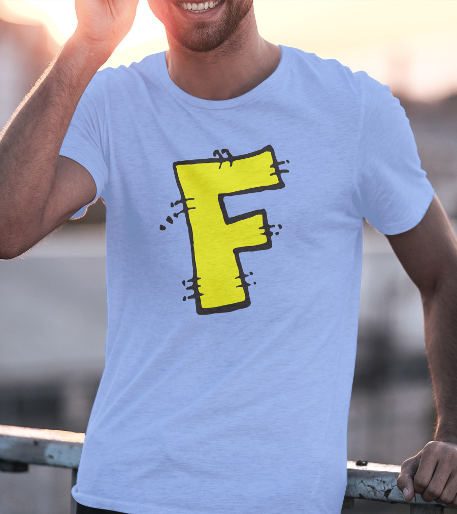 Forbush Man Large Yellow F Comic T-Shirt