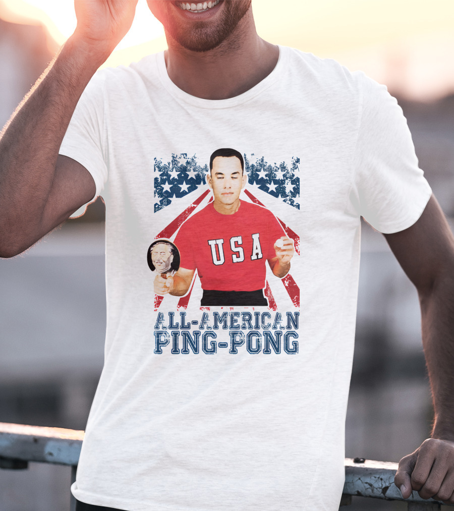 USA All-American Ping Pong Forrest Gump T-Shirt