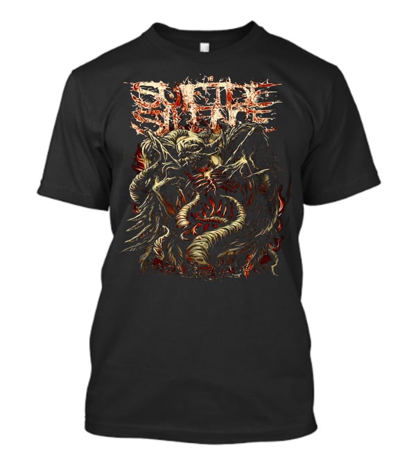 Suicide Silence Blasted Fiery Skull Serpent Demon T-Shirt