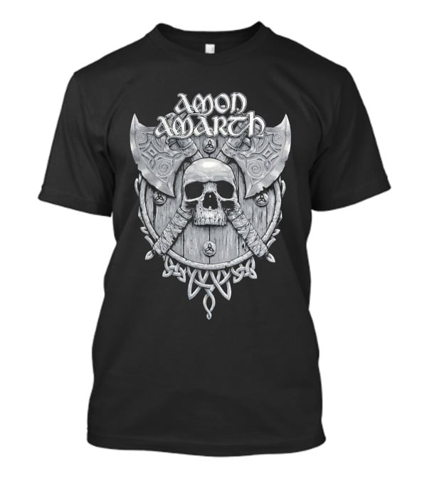 Amon Amarth Viking Skull And Battle Axe Emblem T-Shirt