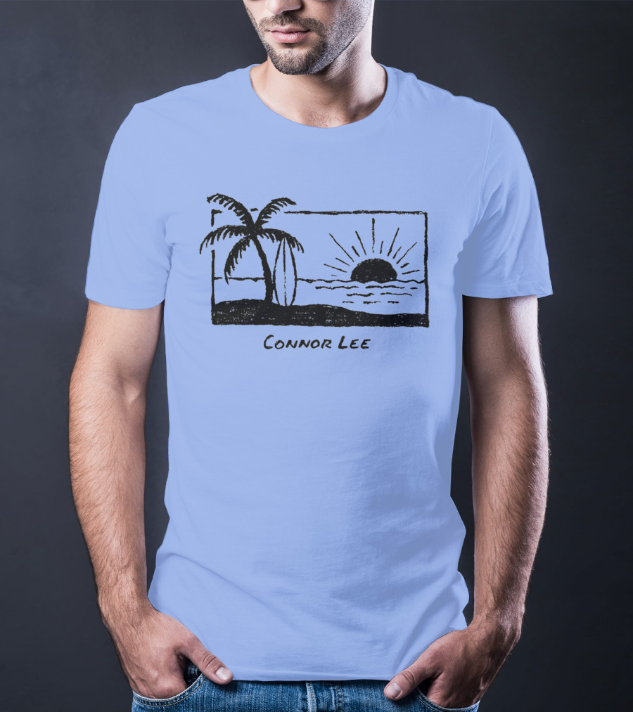 Connor Lee Palm Sunset Ocean Scene T-Shirt