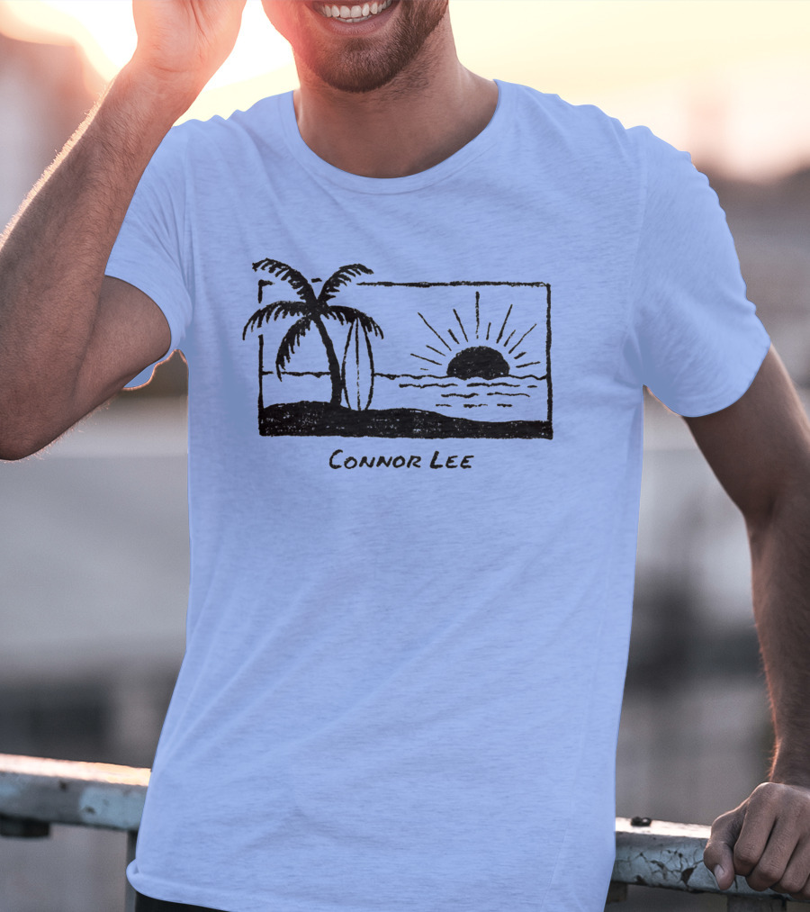 Connor Lee Palm Sunset Ocean Scene T-Shirt