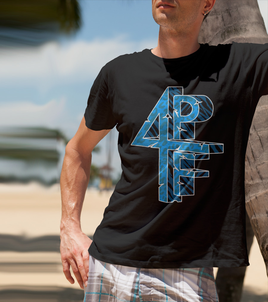 4PF Blue Animal Print T-Shirt