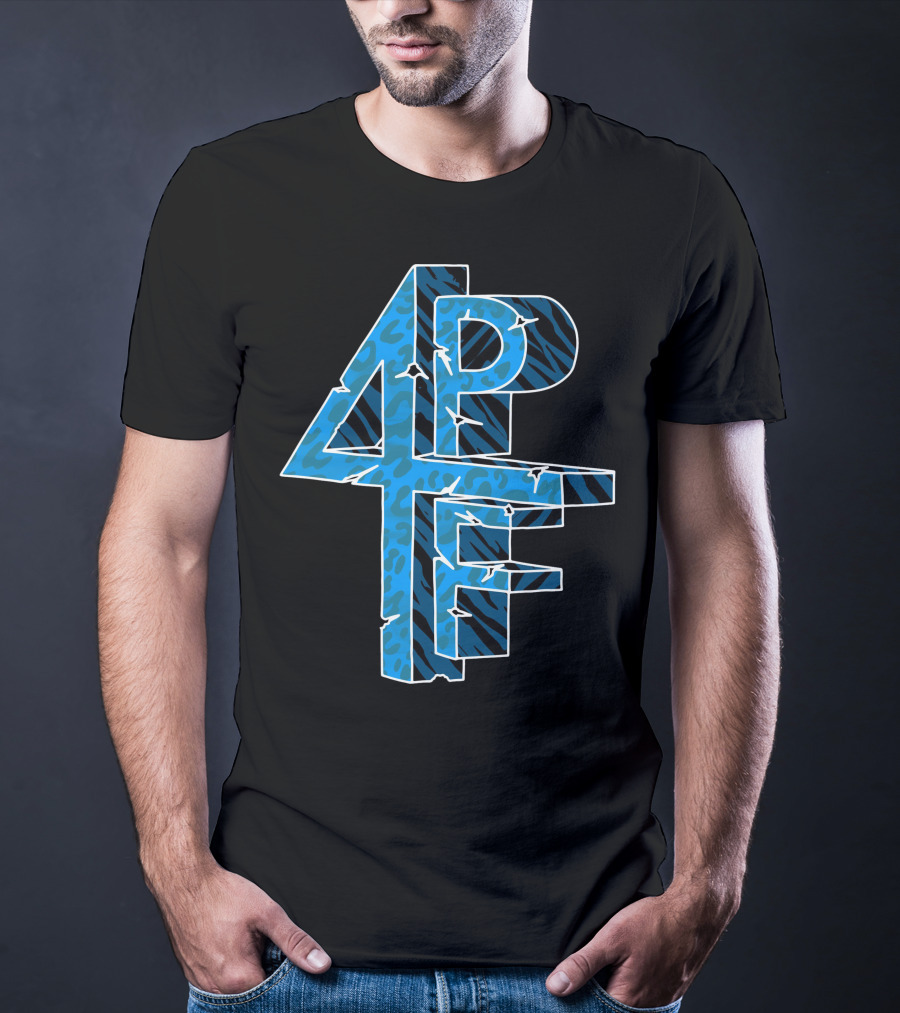 4PF Blue Animal Print T-Shirt