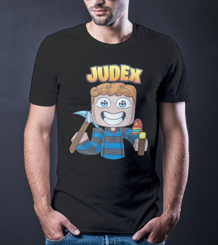 Judex Cartoon Character With Axe And Parrot T-Shirt