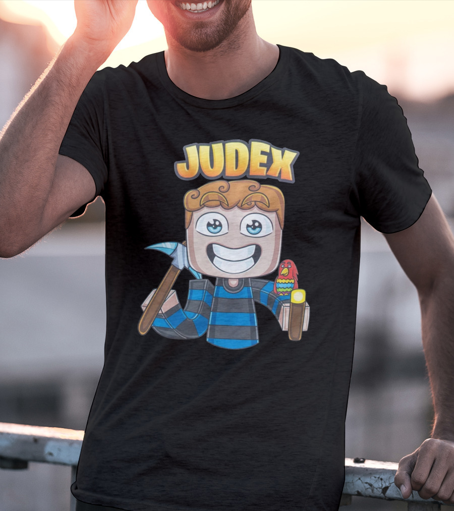Judex Cartoon Character With Axe And Parrot T-Shirt