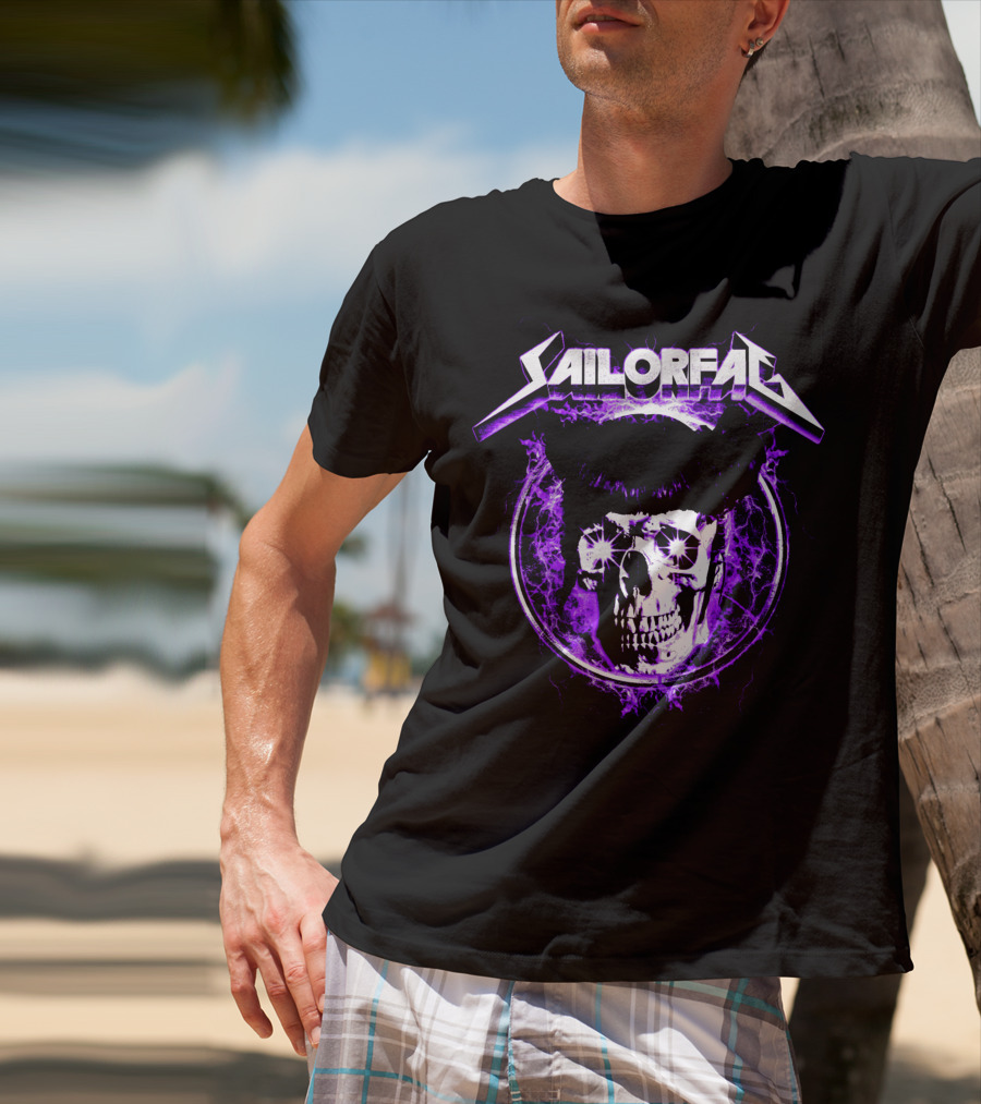 SAILORFAG Glowing Skull Electric Purple T-Shirt