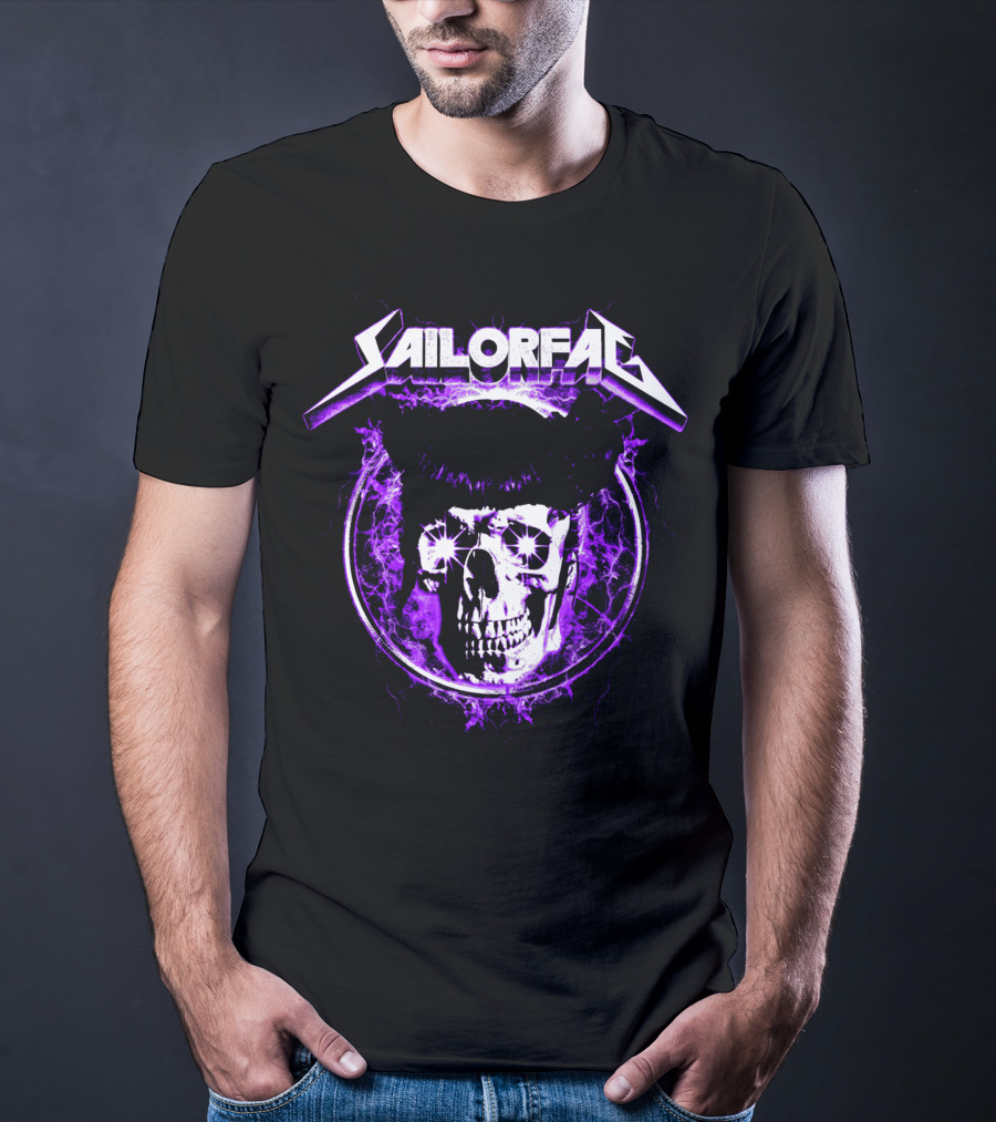 SAILORFAG Glowing Skull Electric Purple T-Shirt