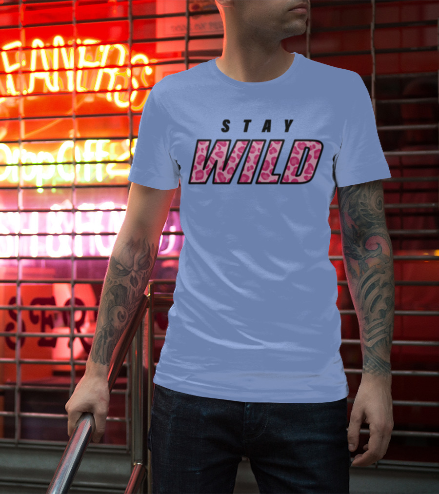 STAY WILD Leopard Print T-Shirt