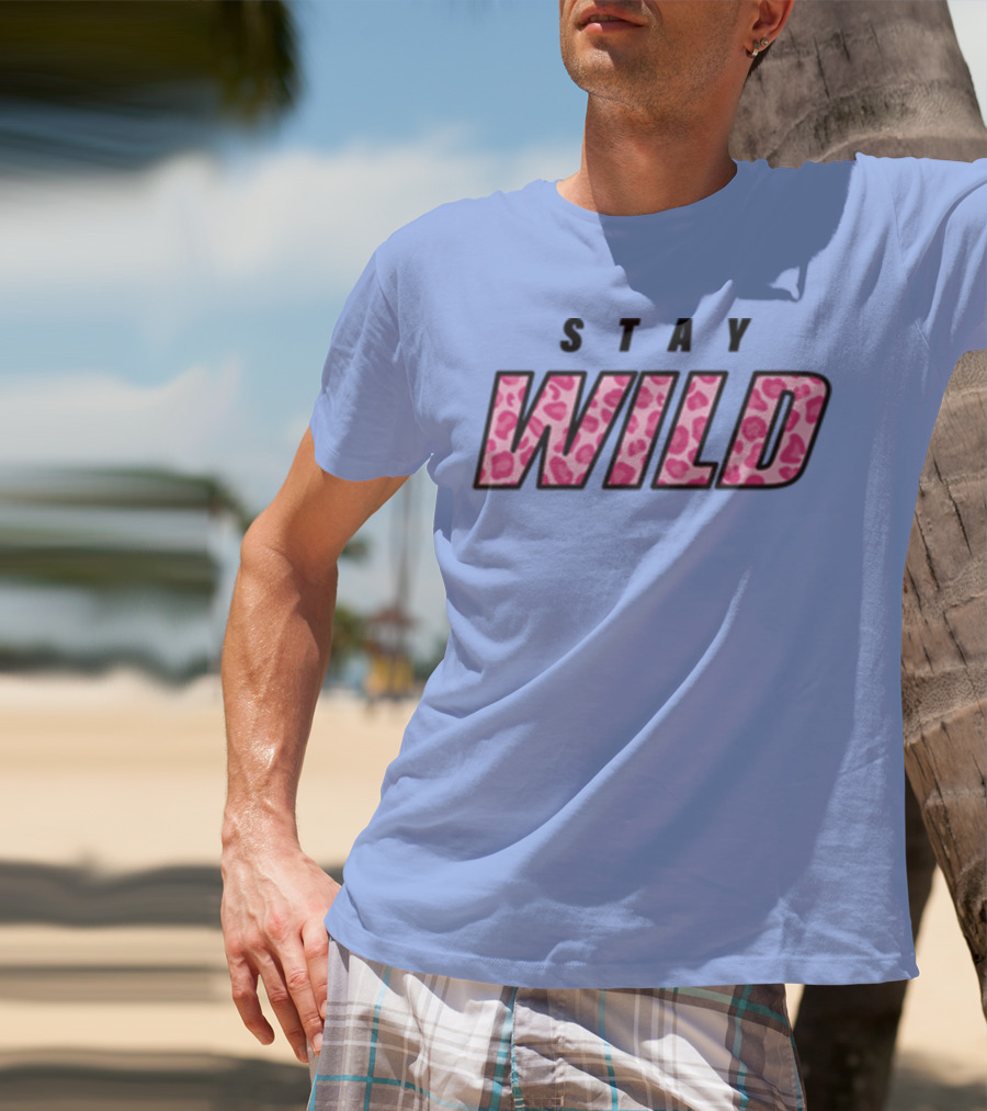 STAY WILD Leopard Print T-Shirt