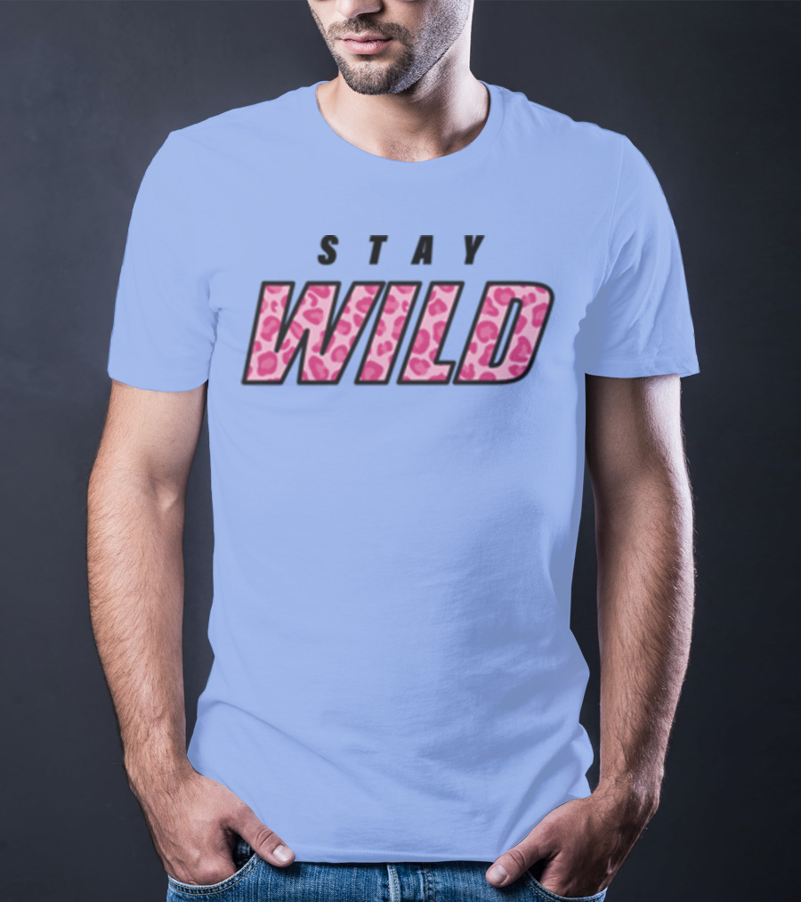 STAY WILD Leopard Print T-Shirt