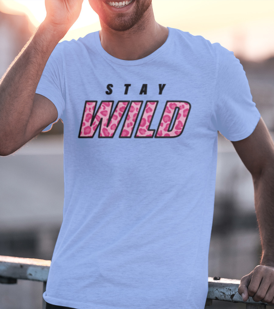 STAY WILD Leopard Print T-Shirt