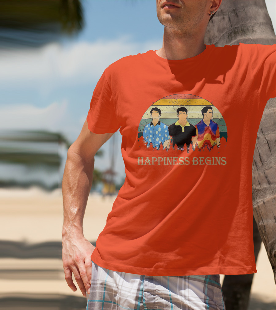Retro Vintage Jonas Cool Brothers Happiness Begins Tour T-Shirt