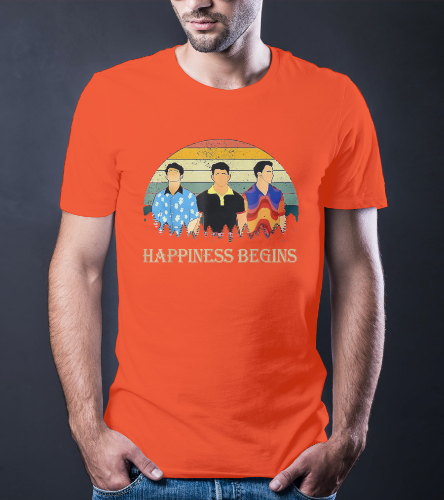 Retro Vintage Jonas Cool Brothers Happiness Begins Tour T-Shirt