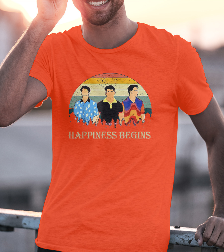 Retro Vintage Jonas Cool Brothers Happiness Begins Tour T-Shirt