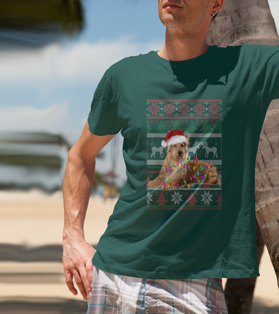 Berger Picard Christmas Santa Hat Ugly Sweater Lights Reindeer Snowflakes T-Shirt
