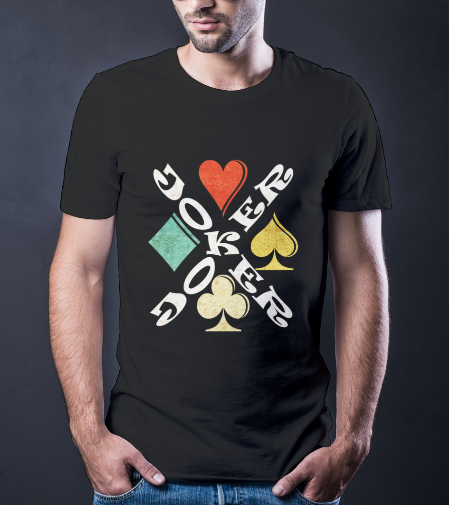 Joker Playing Cards Heart Spade Diamond Club T-Shirt