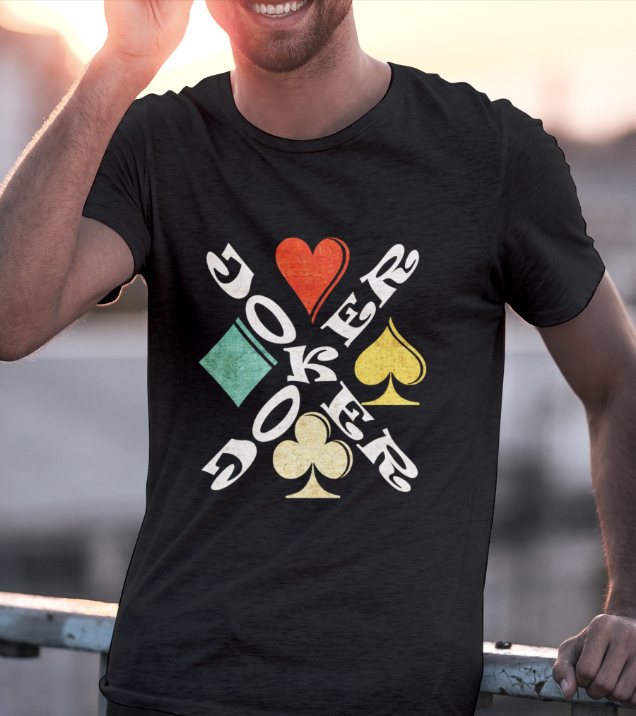 Joker Playing Cards Heart Spade Diamond Club T-Shirt
