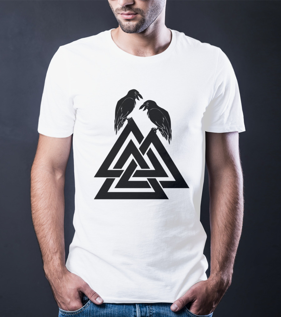 Valknut Odin Raven Viking Symbol Norse Mythology T-Shirt