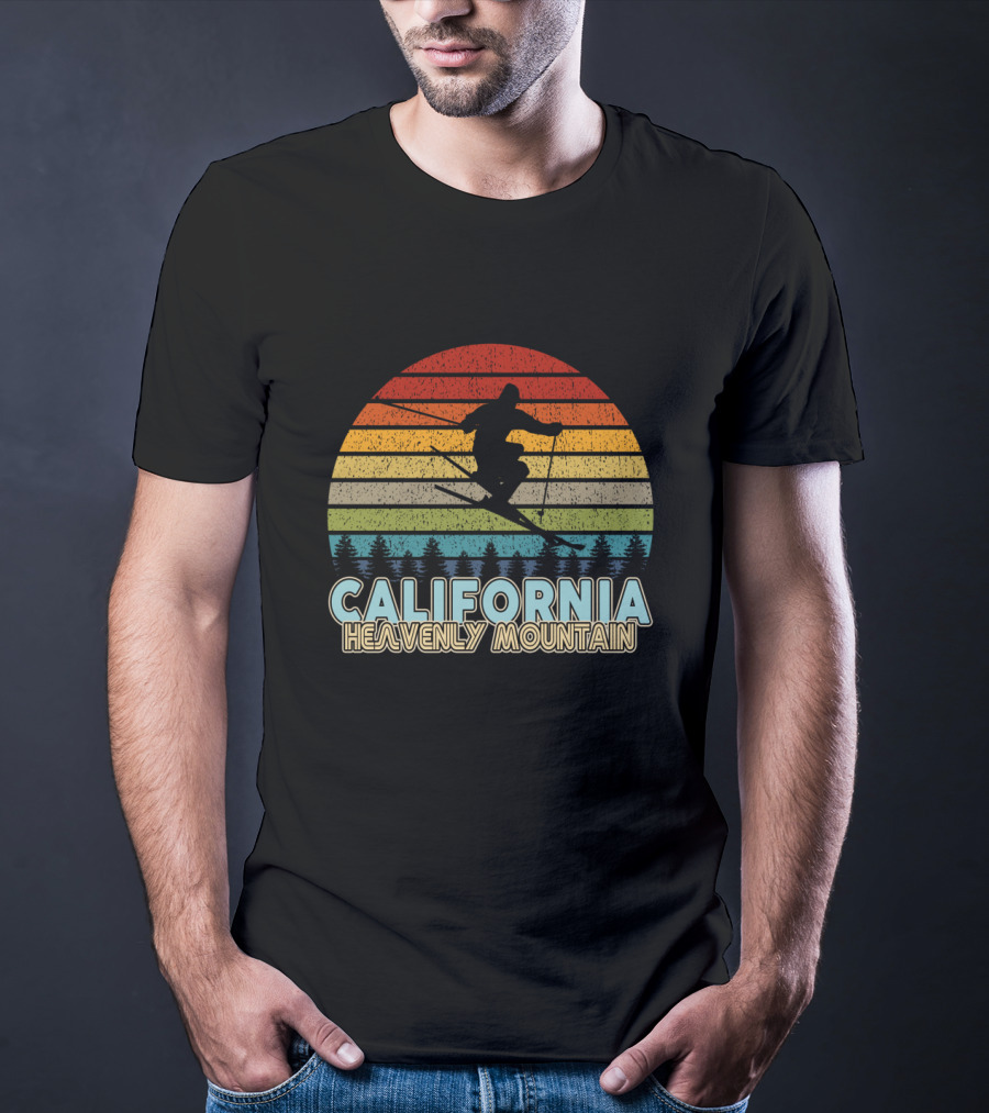 California Skiing Vintage Winter Heavenly Mountain T-Shirt
