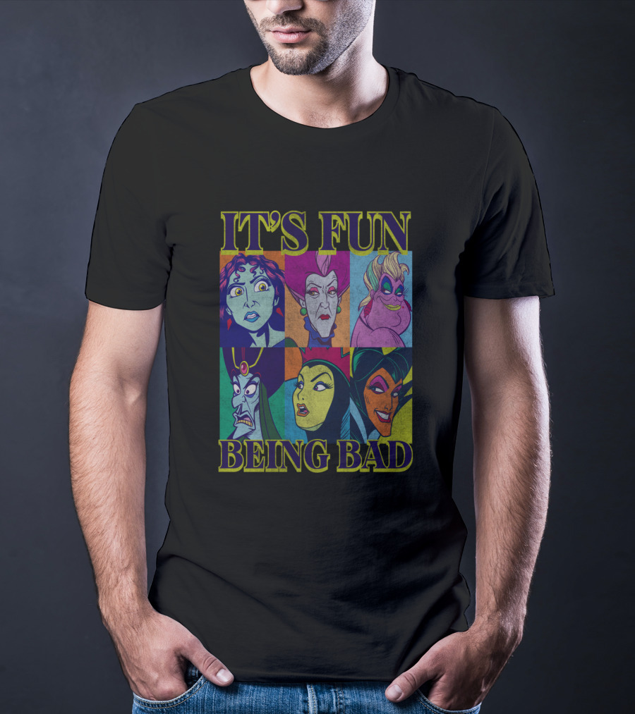 It's Fun Being Bad Disney Villains Panels Classic Characters T-Shirt