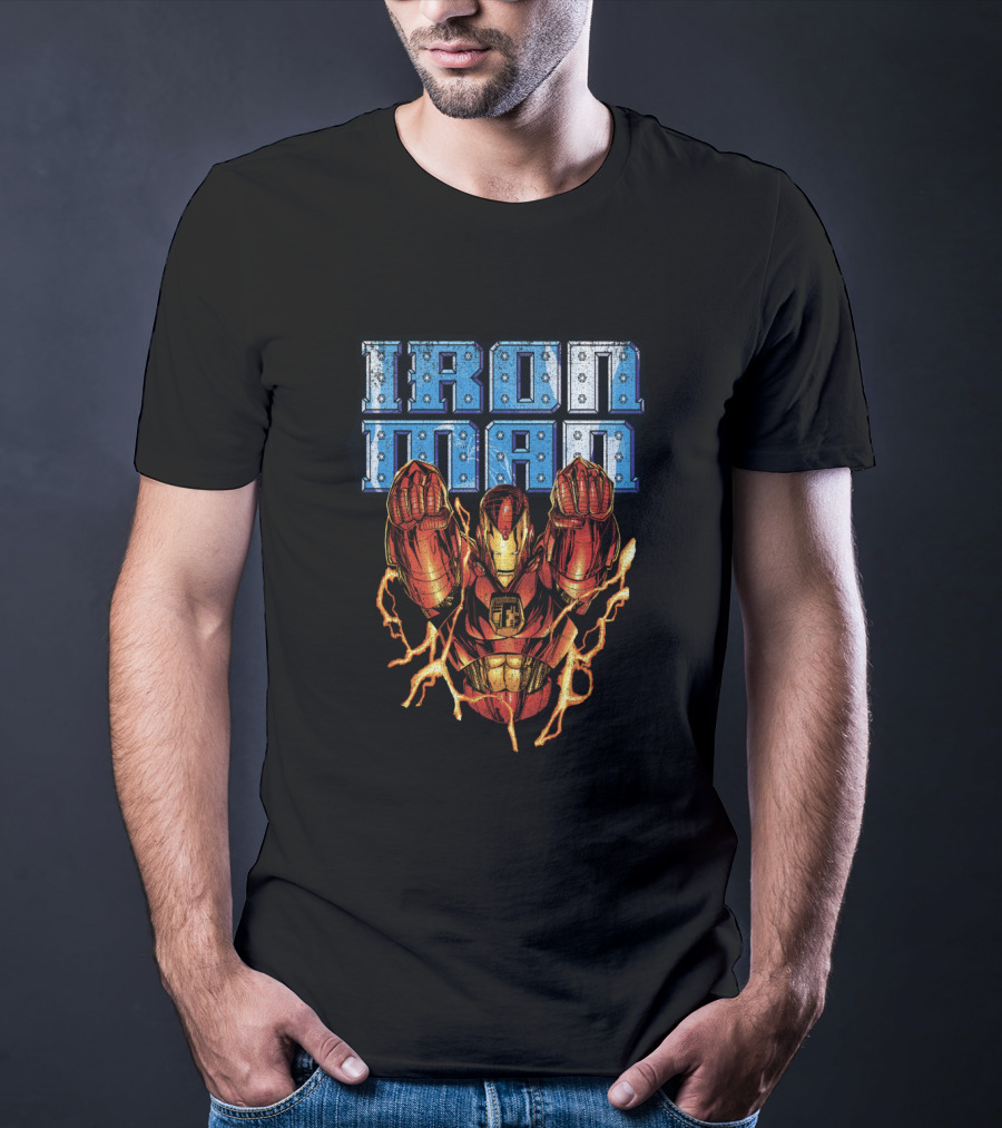 Iron Man Marvel Avengers In Flight Iconic Comic T-Shirt