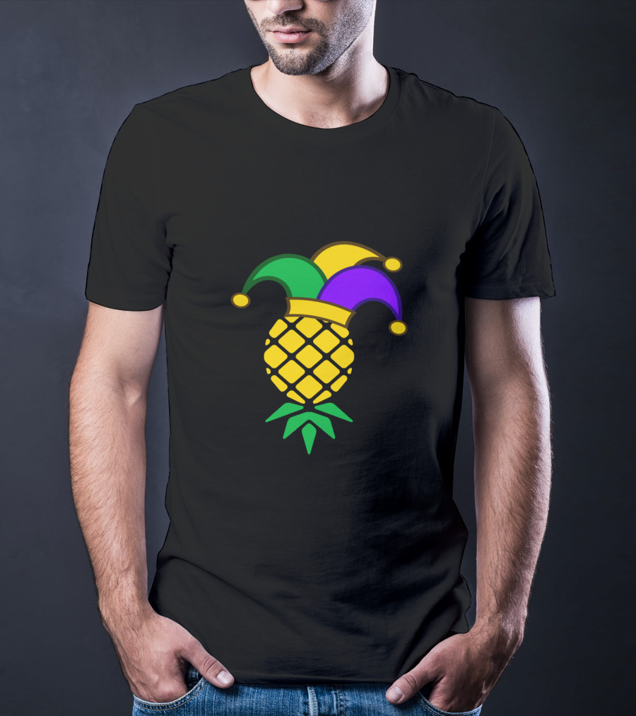 Upside Down Pineapple Jester Hat Mardi Gras T-Shirt
