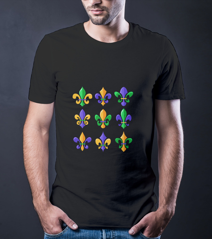 Fleur De Lis Colorful Mardi Gras Art Student's And Art Teacher's T-Shirt